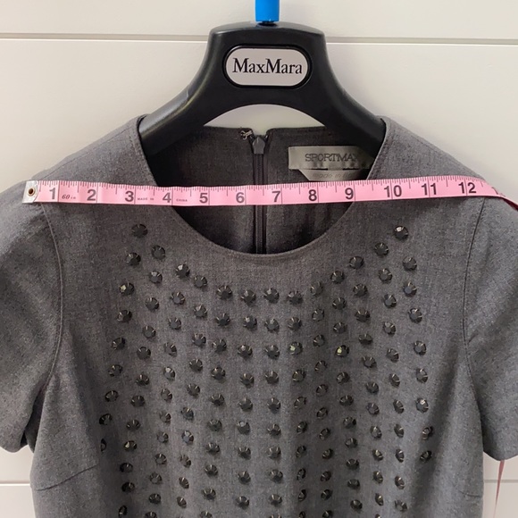 SportMax Dark Grey A-Line Dress - Picture 10 of 14